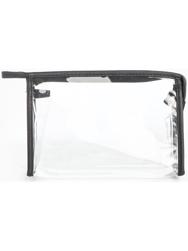 Набор простых косметичек на молниях 2 в 1, чёрный