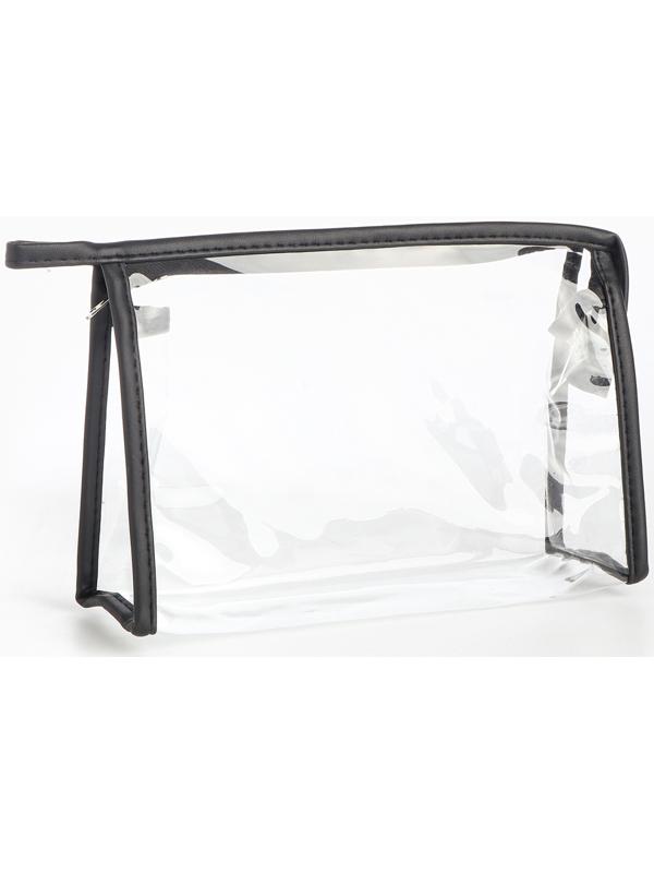 Набор простых косметичек на молниях 2 в 1, чёрный