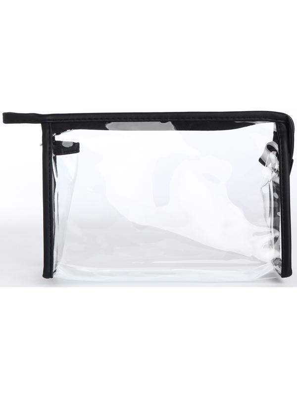 Набор простых косметичек на молниях 2 в 1, чёрный