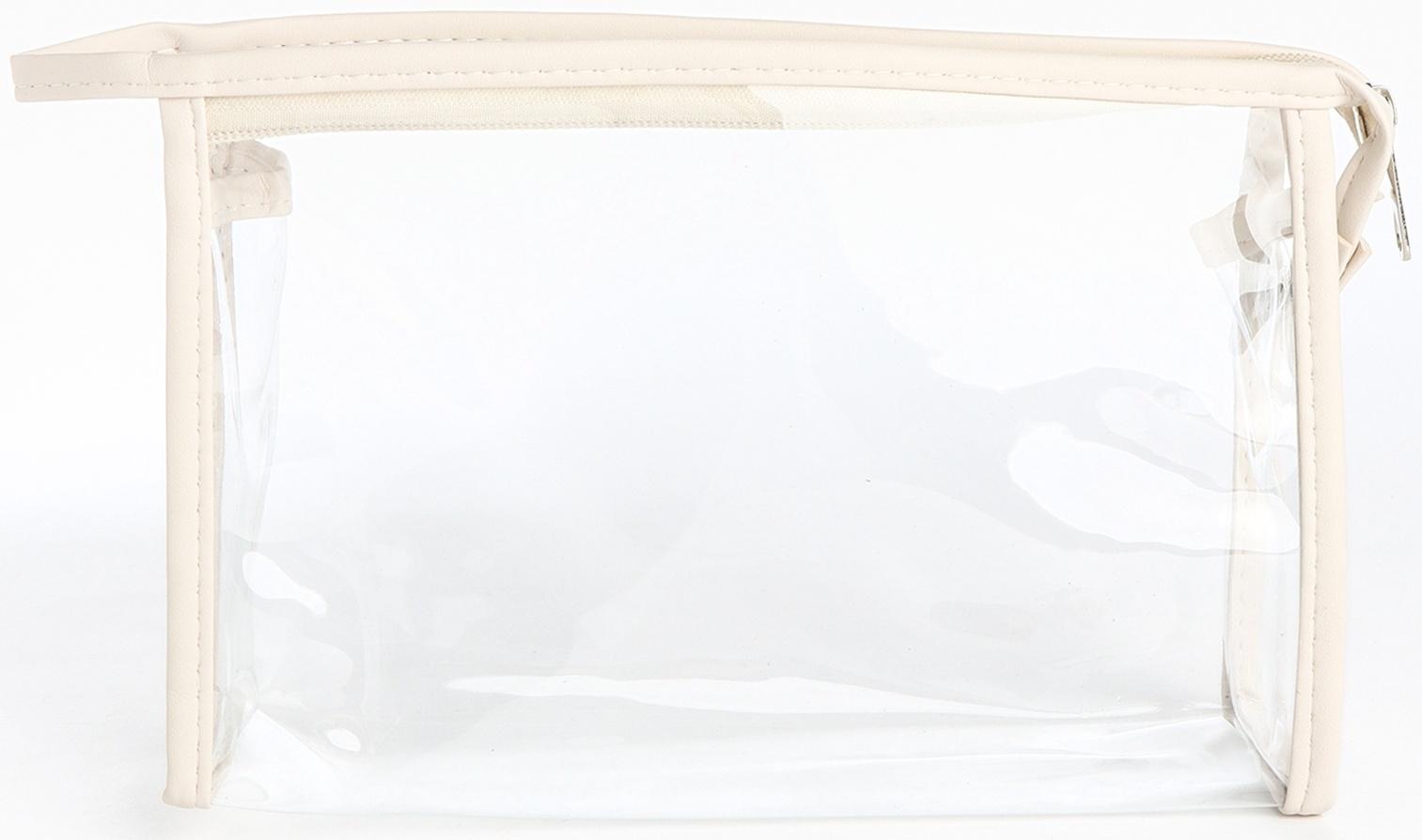 Набор простых косметичек на молниях 2 в 1, молочный