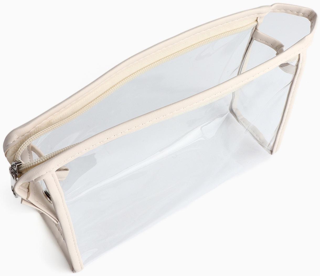 Набор простых косметичек на молниях 2 в 1, молочный