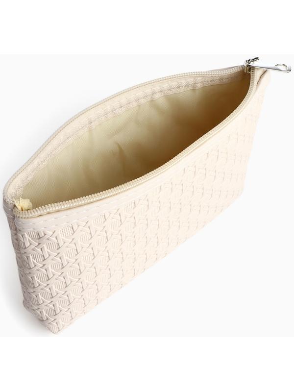 Набор простых косметичек на молниях 2 в 1, молочный