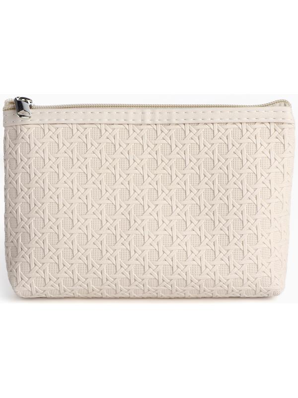 Набор простых косметичек на молниях 2 в 1, молочный