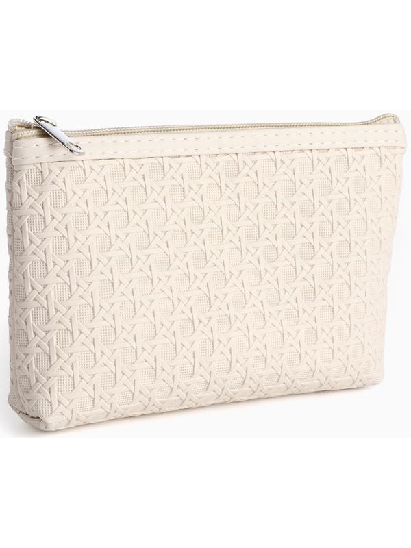 Набор простых косметичек на молниях 2 в 1, молочный