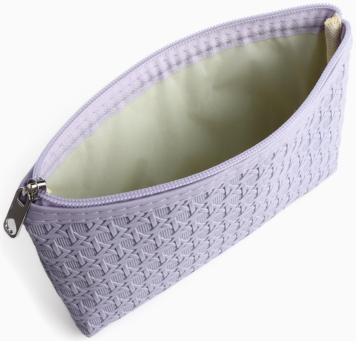 Набор простых косметичек на молниях 2 в 1, сиреневый