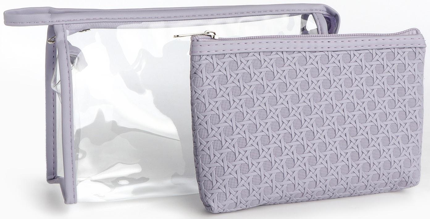 Набор простых косметичек на молниях 2 в 1, сиреневый