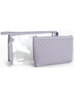 Набор простых косметичек на молниях 2 в 1, сиреневый