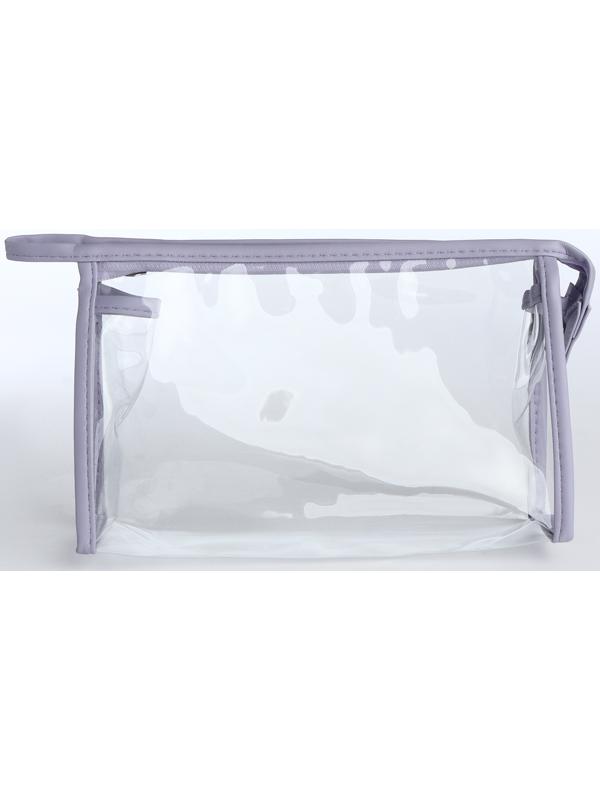 Набор простых косметичек на молниях 2 в 1, сиреневый