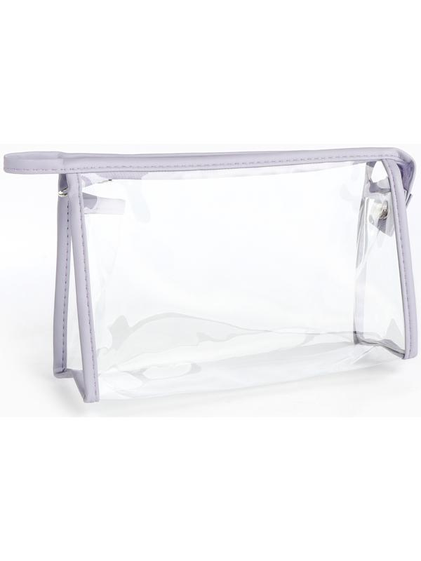 Набор простых косметичек на молниях 2 в 1, сиреневый