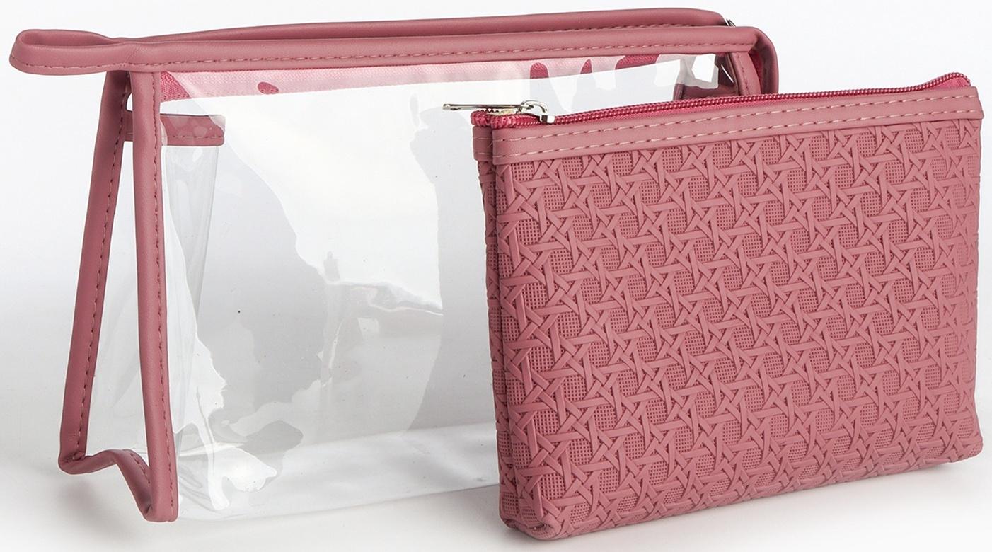 Набор простых косметичек на молниях 2 в 1, пудровый