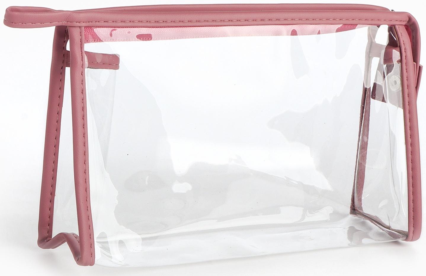 Набор простых косметичек на молниях 2 в 1, пудровый