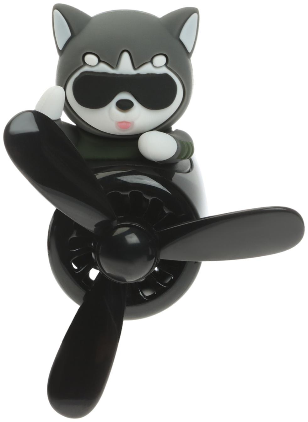 Ароматизатор в воздуховод, Котик пилот, 2 аромата, черно-серый