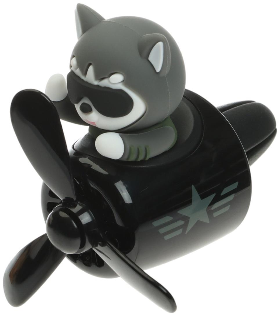 Ароматизатор в воздуховод, Котик пилот, 2 аромата, черно-серый