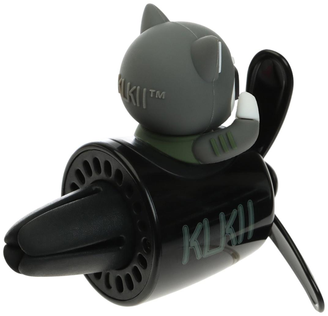 Ароматизатор в воздуховод, Котик пилот, 2 аромата, черно-серый