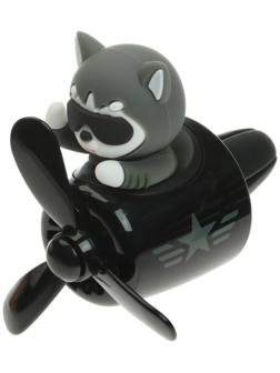 Ароматизатор в воздуховод, Котик пилот, 2 аромата, черно-серый