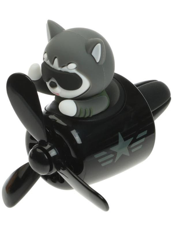 Ароматизатор в воздуховод, Котик пилот, 2 аромата, черно-серый