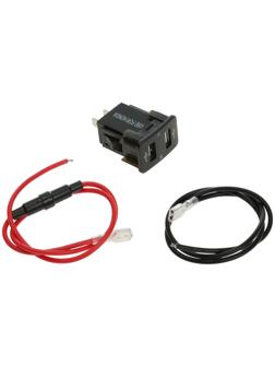 Зарядное устройство, 12-24 В, 2 USB, 4,2 А, вольтметр, черный