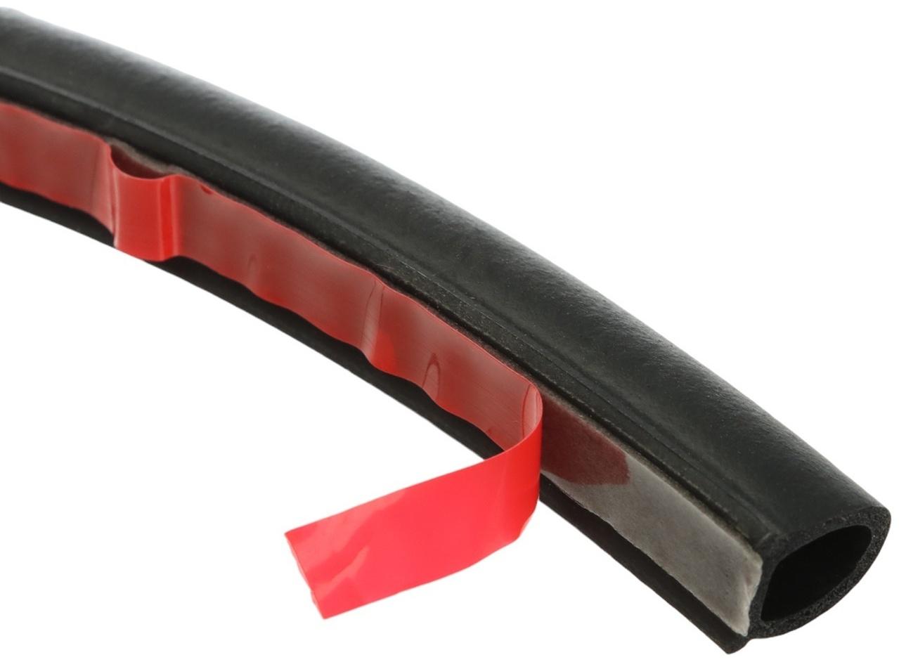 Уплотнитель двери в автомобиль, О-образный, 10×10 мм, самоклеящийся, 5 м, черный