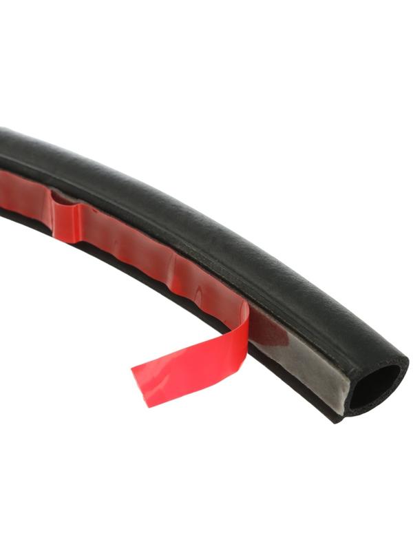 Уплотнитель двери в автомобиль, О-образный, 10×10 мм, самоклеящийся, 5 м, черный