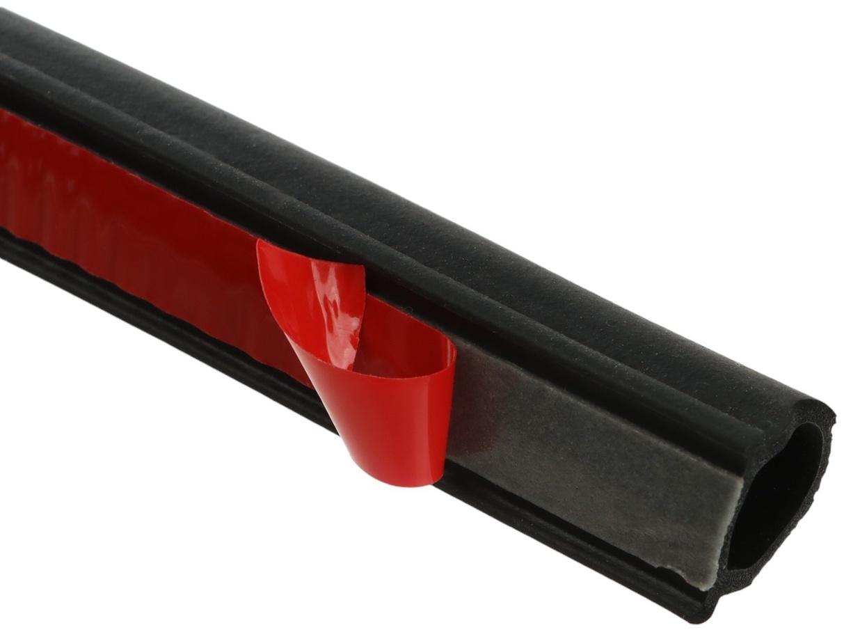 Уплотнитель двери в автомобиль, О-образный, 15×15 мм, самоклеящийся, 5 м, черный