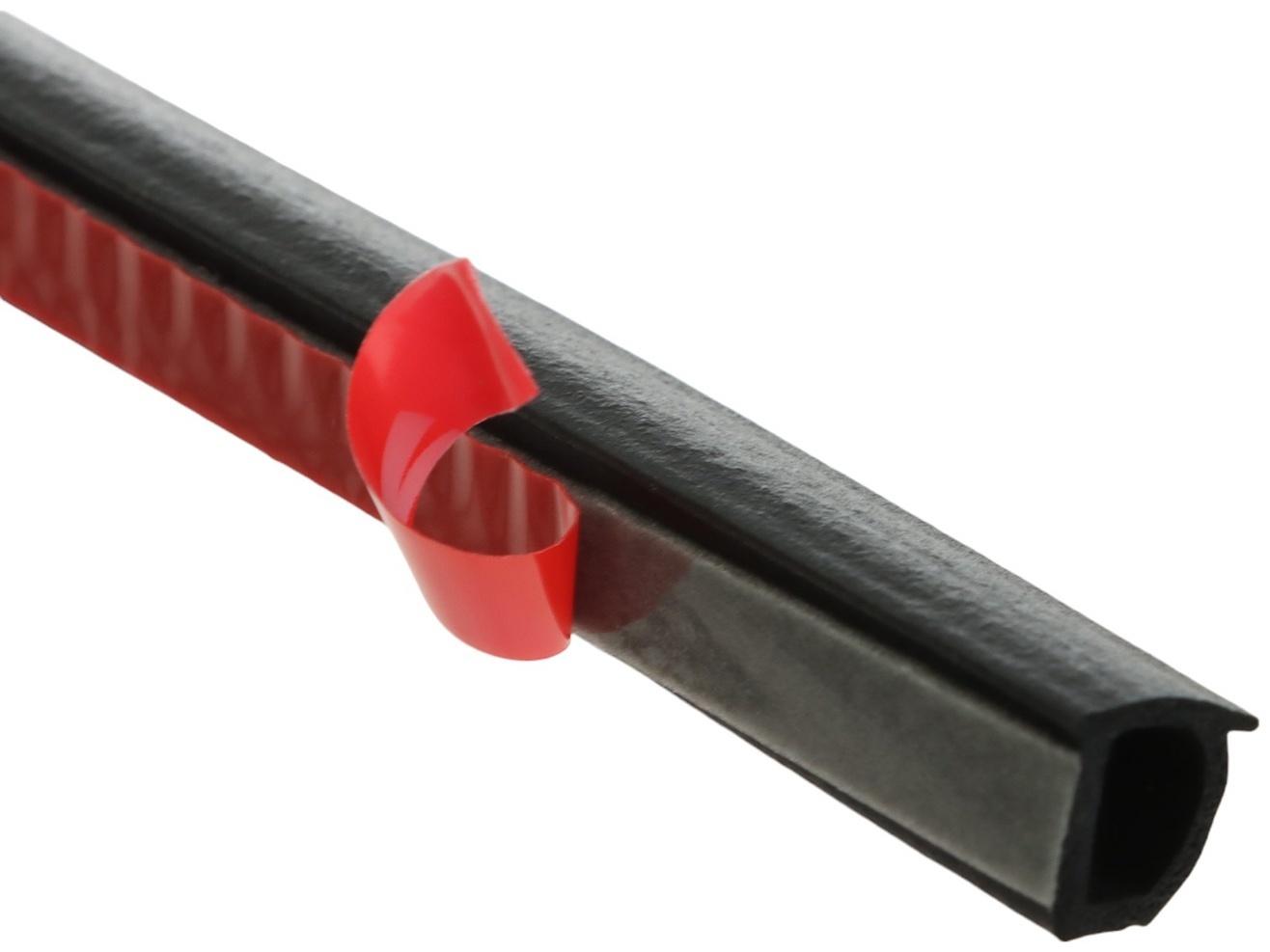 Уплотнитель двери в автомобиль, самоклеящийся, 1 м, черный, набор 2 шт