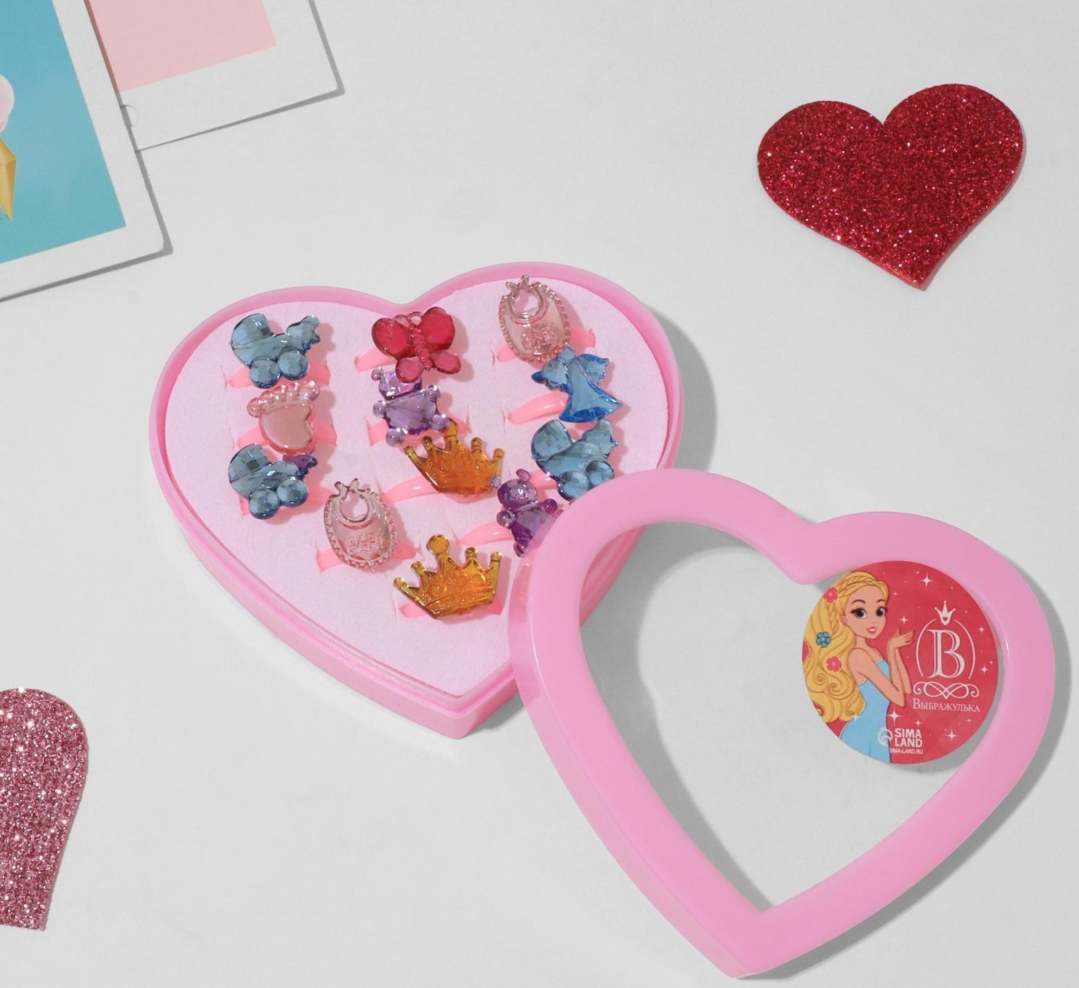 Кольца детские Выбражулька «Воображение», набор 12 шт. форма МИКС, МИКС, безразмерное