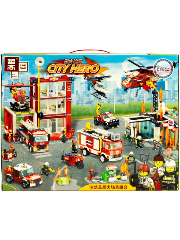 Конструктор Zhe Gao «Пожарная станция» QL0221 City Hero / 558 деталей