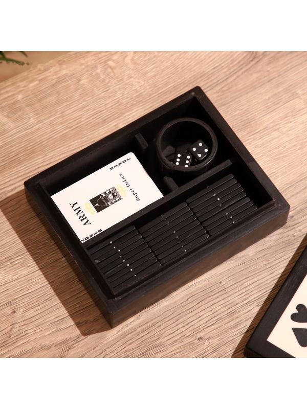 Игра настольная 3в1 (домино + кубики + карты) полирезин, МДФ