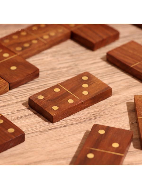 Игра настольная 3в1 (шахматы + домино + кубики), доска 20х20 см, дерево шишам