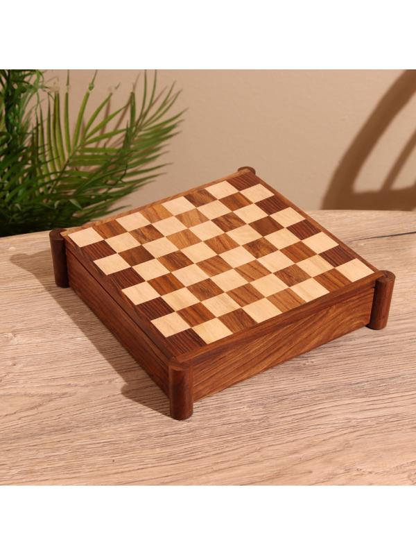 Игра настольная 3в1 (шахматы + домино + кубики), доска 20х20 см, дерево шишам