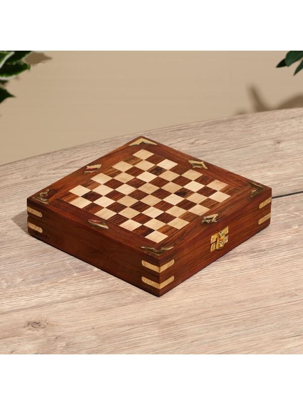 Шахматы складные, доска 20х20 см, дерево шишам