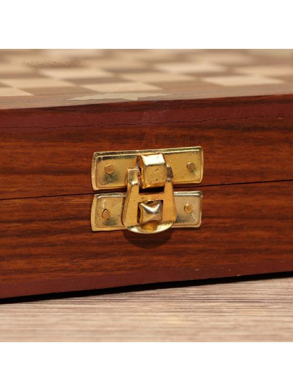 Шахматы складные, доска 20х20 см, дерево шишам