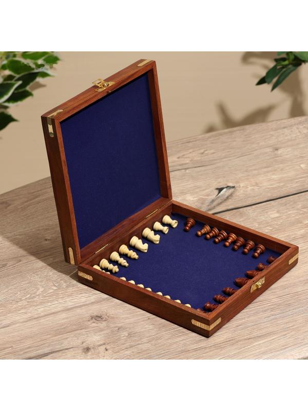 Шахматы складные, доска 20х20 см, дерево шишам