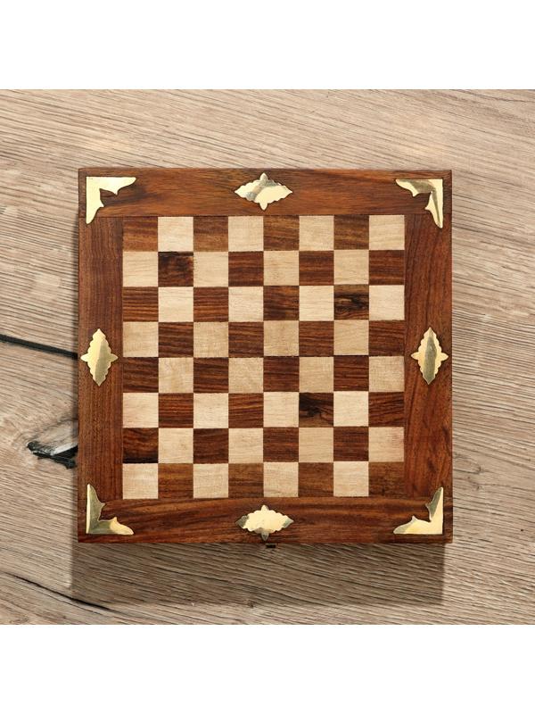 Шахматы складные, доска 20х20 см, дерево шишам