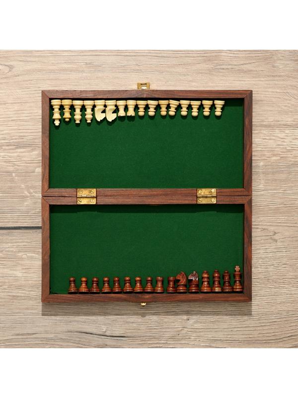 Шахматы складные, доска 25х25 см, дерево шишам