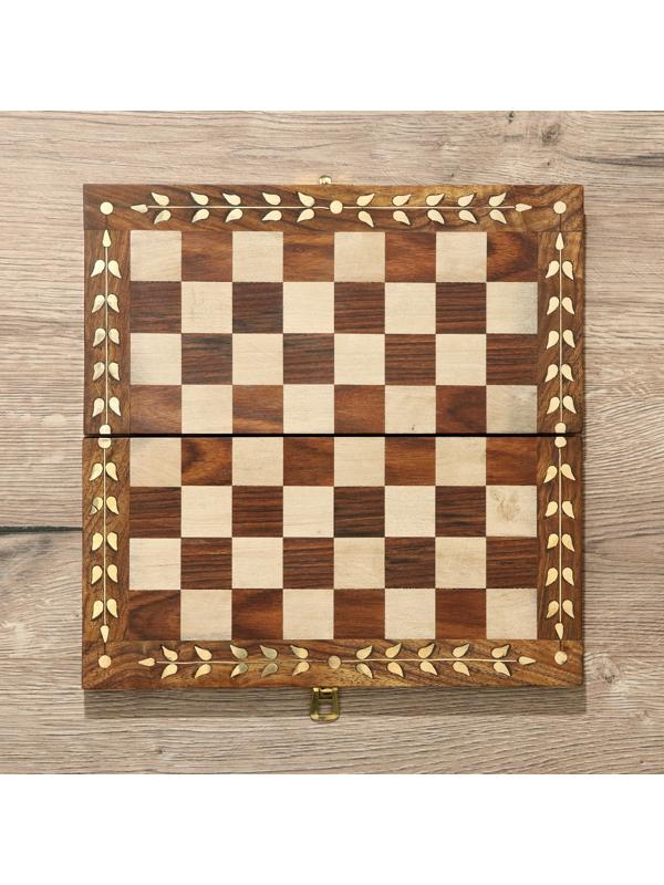 Шахматы складные, доска 25х25 см, дерево шишам