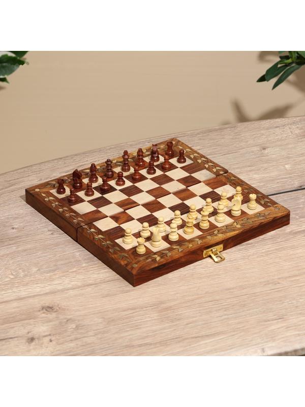 Шахматы складные, доска 25х25 см, дерево шишам