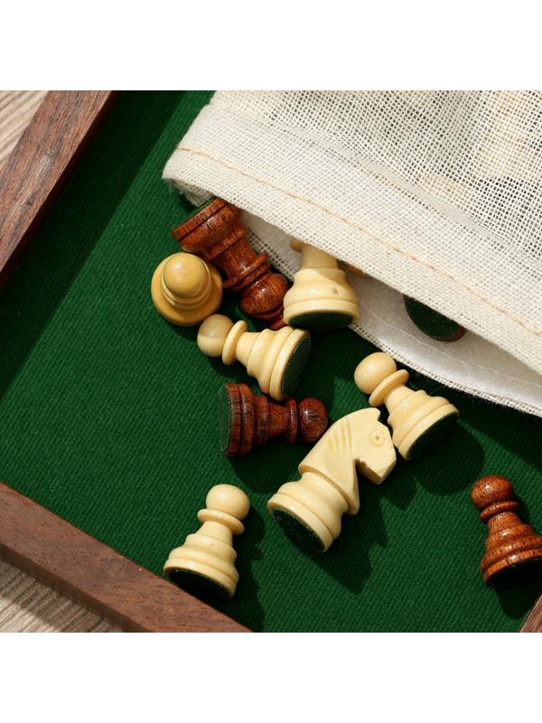 Шахматы складные, доска 25х25 см, дерево шишам