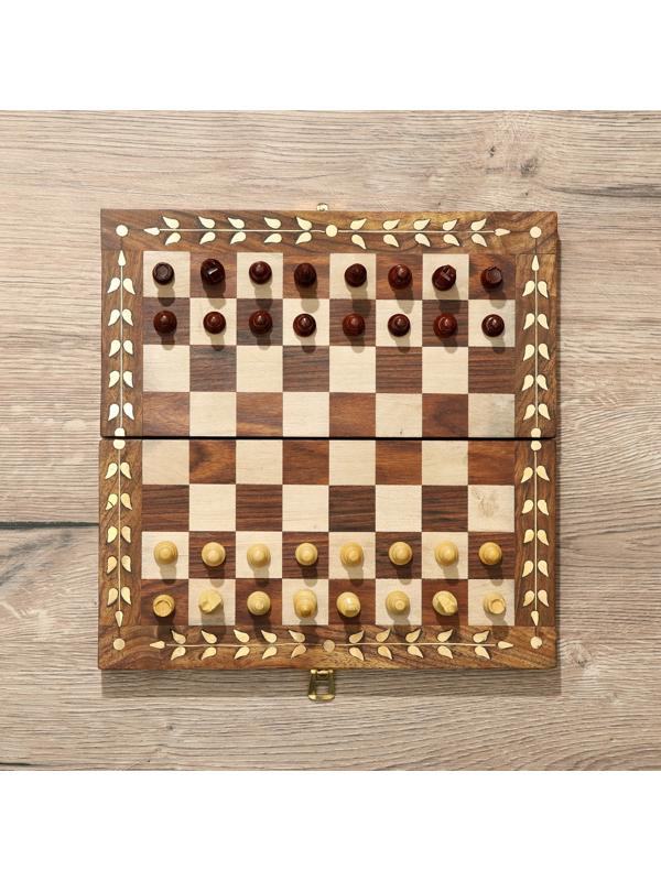 Шахматы складные, доска 25х25 см, дерево шишам