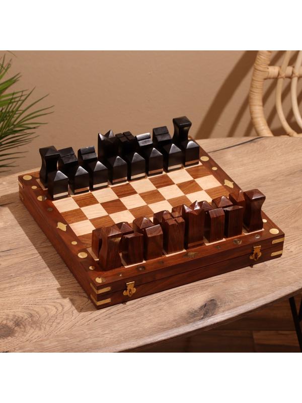 Шахматы складные, доска 35х35 см, дерево шишам