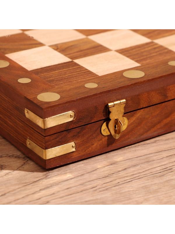 Шахматы складные, доска 35х35 см, дерево шишам