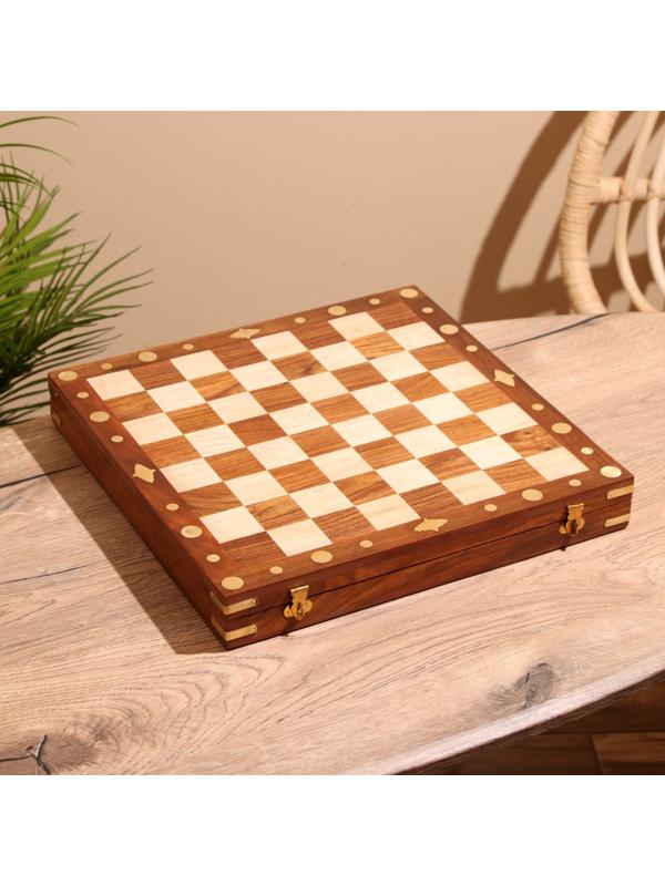 Шахматы складные, доска 35х35 см, дерево шишам