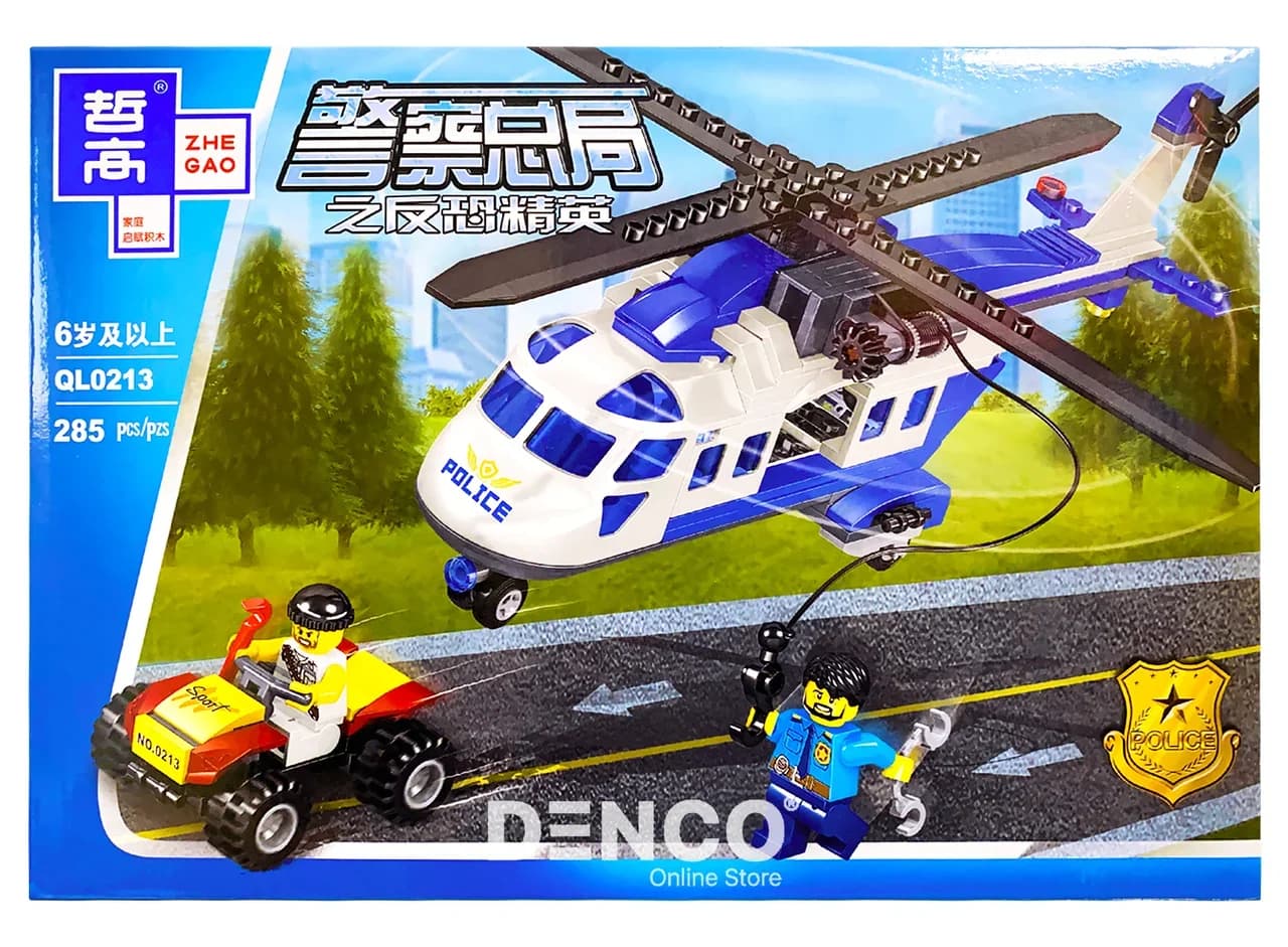 Конструктор Zhe Gao «Погоня на вертолете» QL0213 (City) 285 деталей