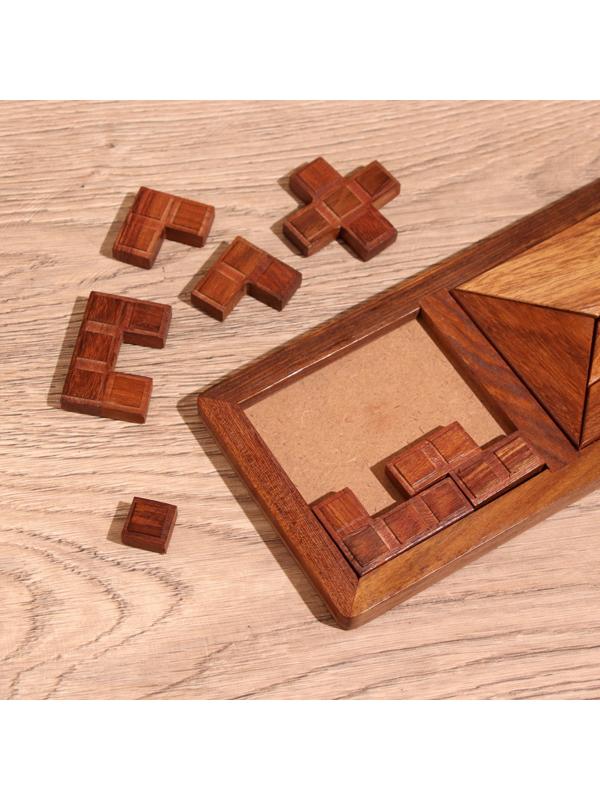 Игра настольная головоломка 3в1 28,5х10,5х1 см, дерево шишам