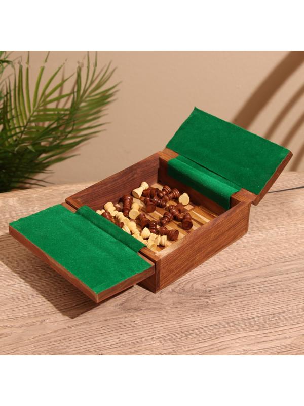 Игра настольная 2в1 (шахматы + бэкгэммон) 15,5х15,5х5 см, дерево шишам