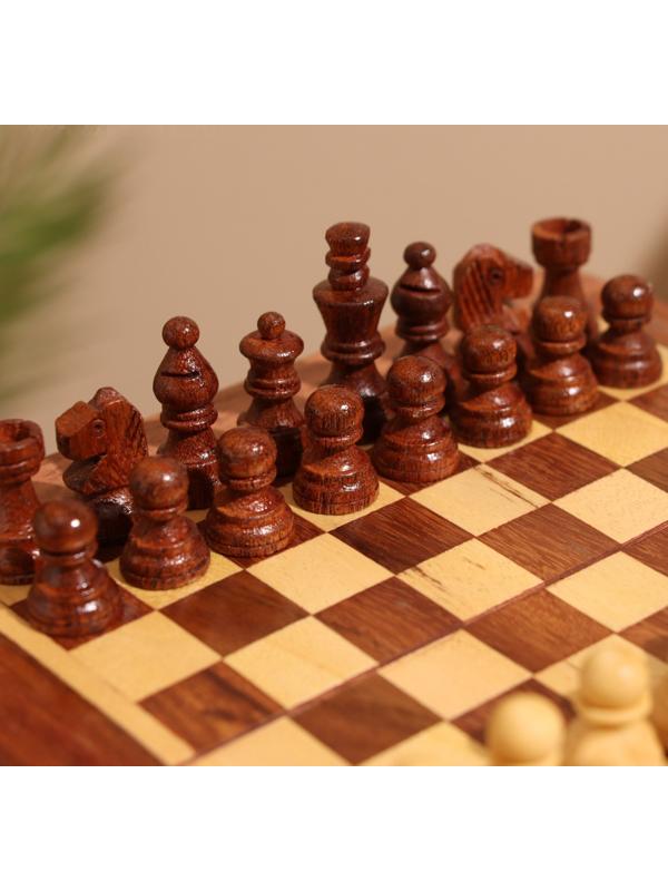 Игра настольная 2в1 (шахматы + бэкгэммон) 15,5х15,5х5 см, дерево шишам