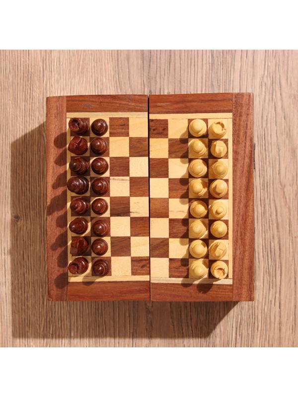 Игра настольная 2в1 (шахматы + бэкгэммон) 15,5х15,5х5 см, дерево шишам