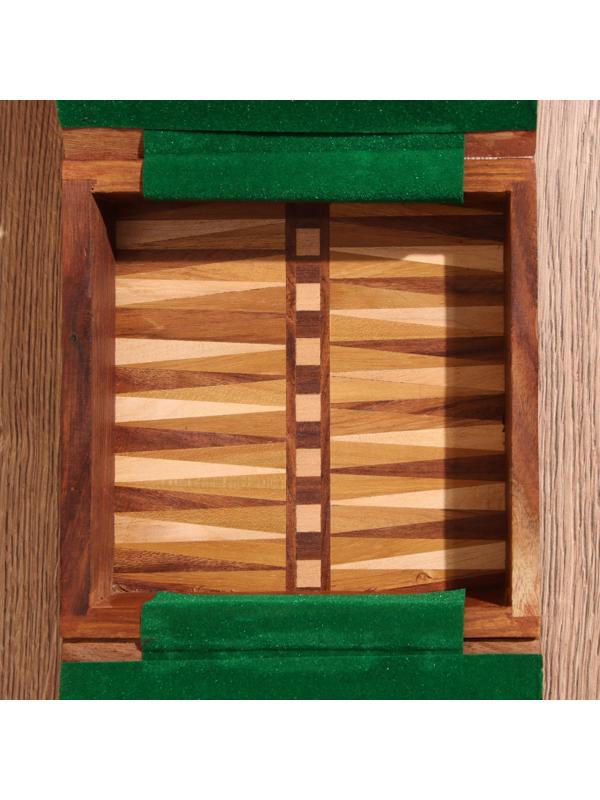 Игра настольная 2в1 (шахматы + бэкгэммон) 15,5х15,5х5 см, дерево шишам