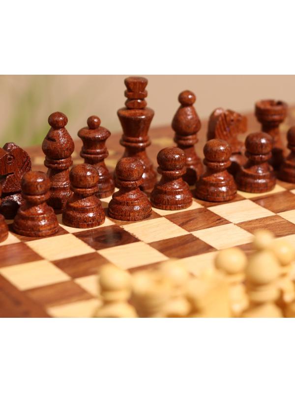 Шахматы дорожные 20,5х20,5х7 см, дерево шишам