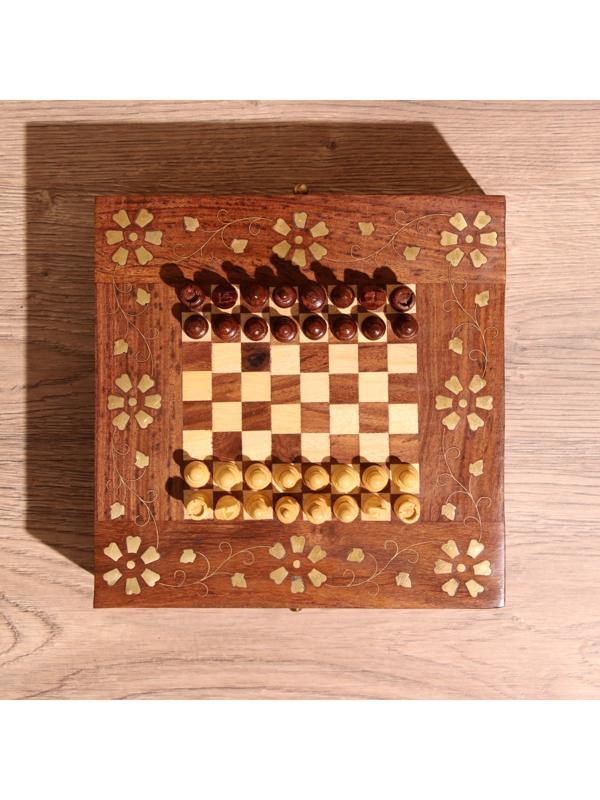 Шахматы дорожные 20,5х20,5х7 см, дерево шишам